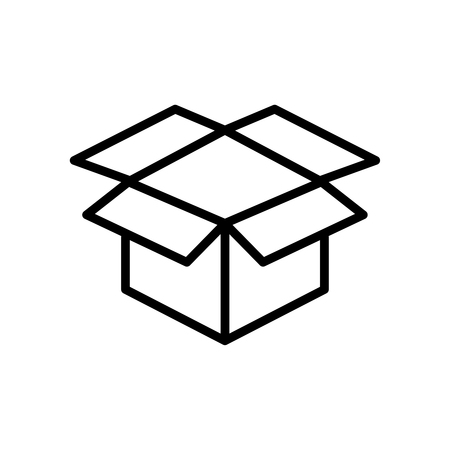 Premium box icon or logo in line style. High quality sign and symbol on a white background. Vector outline pictogram for infographic, web design and app development.のイラスト素材