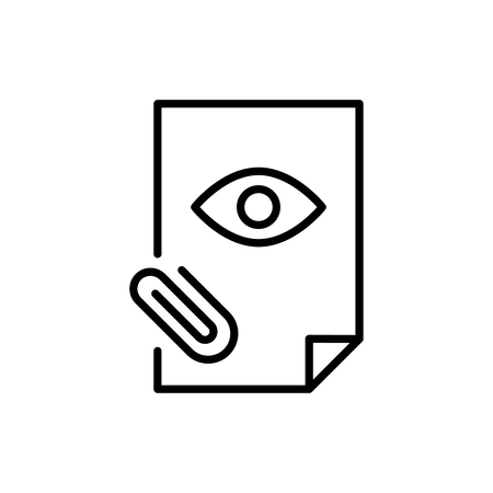 Premium document icon or logo in line style. High quality sign and symbol on a white background. Vector outline pictogram for infographic, web design and app development.のイラスト素材
