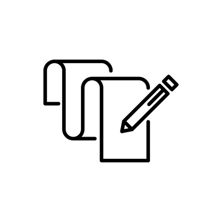 Premium document icon or logo in line style. High quality sign and symbol on a white background. Vector outline pictogram for infographic, web design and app development.のイラスト素材