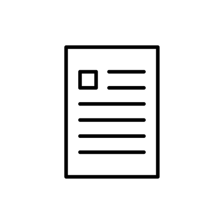 Premium document icon or logo in line style. High quality sign and symbol on a white background. Vector outline pictogram for infographic, web design and app development.のイラスト素材