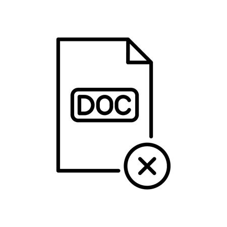 Premium document icon or logo in line style. High quality sign and symbol on a white background. Vector outline pictogram for infographic, web design and app development.のイラスト素材