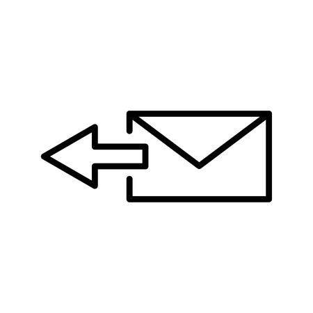 Premium mail icon or logo in line style. High quality sign and symbol on a white background. Vector outline pictogram for infographic, web design and app development.のイラスト素材