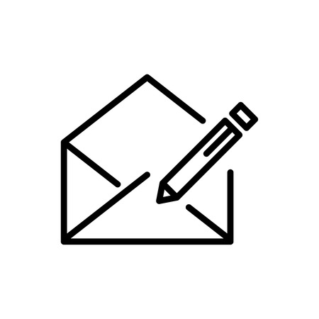 Premium mail icon or logo in line style. High quality sign and symbol on a white background. Vector outline pictogram for infographic, web design and app development.のイラスト素材