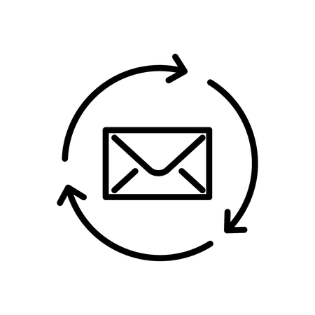 Premium mail icon or logo in line style. High quality sign and symbol on a white background. Vector outline pictogram for infographic, web design and app development.のイラスト素材