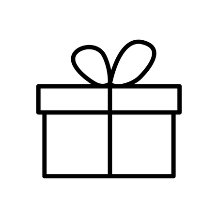 Gift icon in outline style.のイラスト素材
