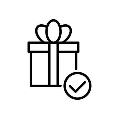 Gift icon in outline style.のイラスト素材