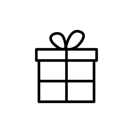 Premium gift icon or logo in line style. High quality sign and symbol on a white background. Vector outline pictogram for infographic, web design and app development.のイラスト素材
