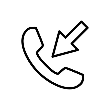 Premium phone icon or logo in line style. High quality sign and symbol on a white background. Vector outline pictogram for infographic, web design and app development.のイラスト素材