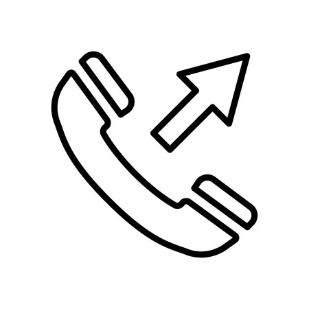 Premium phone icon or logo in line style. High quality sign and symbol on a white background. Vector outline pictogram for infographic, web design and app development.のイラスト素材