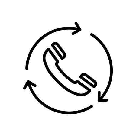 Premium phone icon or logo in line style. High quality sign and symbol on a white background. Vector outline pictogram for infographic, web design and app development.のイラスト素材