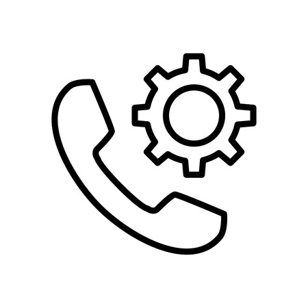 Premium phone icon or logo in line style. High quality sign and symbol on a white background. Vector outline pictogram for infographic, web design and app development.のイラスト素材