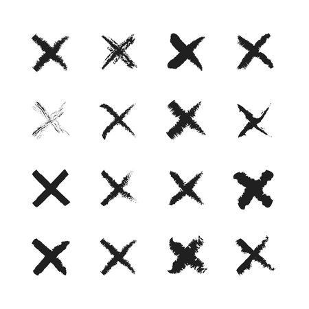 Cross check marks flat icons.のイラスト素材