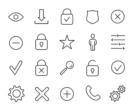 Premium set of user interface line iconsのイラスト素材