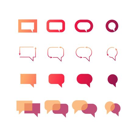 Set of vector speech bubble drop. Consult symbol isolated on a white background. Speech shape. Abstract consulting iconのイラスト素材