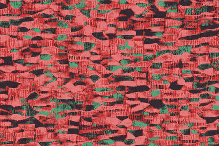 Red african fabrics with patterns and colored texturesの写真素材