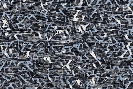 Blue african tribal patterns and shapes with primitive texturesの写真素材