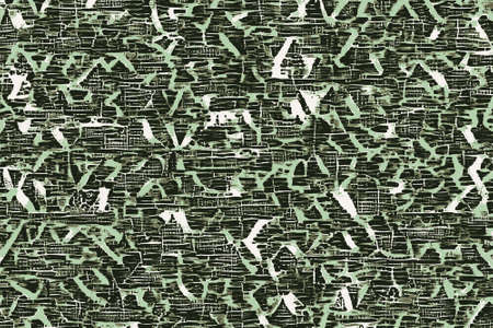 Green african tribal patterns and shapes with primitive texturesの写真素材