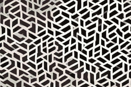 Coagulated texture of seamless geometrical shapes, black and whiteの写真素材