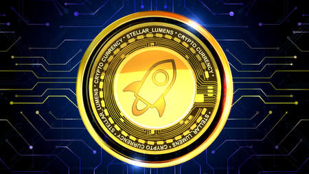 Cryptocurrency 3D rendering  background is perfect for any type of news or information presentation. The background features a stylish and clean layoutの写真素材