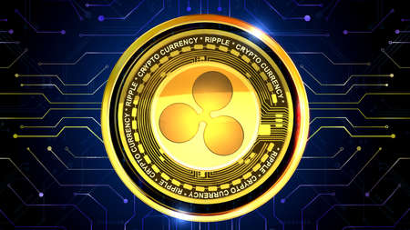 Cryptocurrency 3D rendering  background is perfect for any type of news or information presentation. The background features a stylish and clean layoutの写真素材