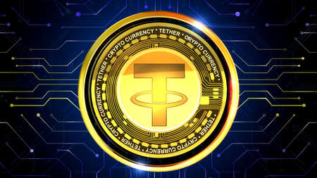 Cryptocurrency 3D rendering  background is perfect for any type of news or information presentation. The background features a stylish and clean layoutの写真素材