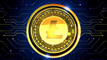 Cryptocurrency 3D rendering  background is perfect for any type of news or information presentation. The background features a stylish and clean layoutの写真素材