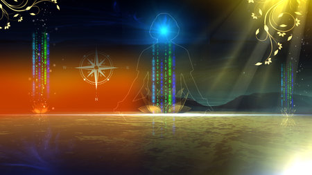 Spiritual Modern digital universeの写真素材