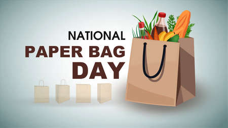 National Paper Bag Day Background. Vector Illustration. Suitable for greeting card, poster and banner.の写真素材