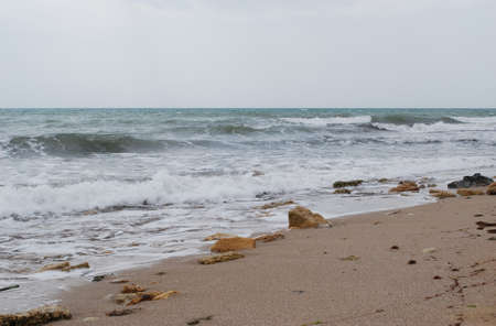 storm at sea on a warm sunny day