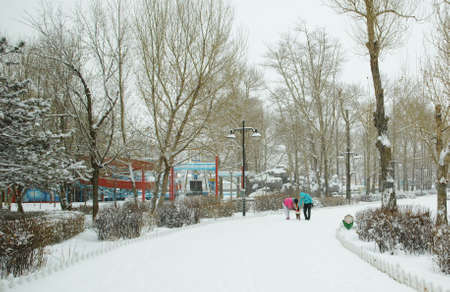 snow scene in Inner Mongoliaのeditorial素材