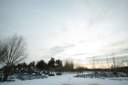 Inner Mongolia winter snowの写真素材