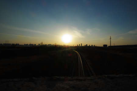 sunset glow sceneryの写真素材