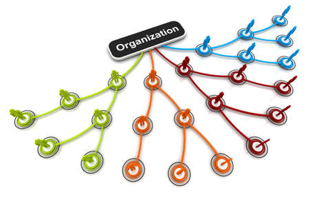 Human 3D model Connection Link Organization chart isolatedの写真素材