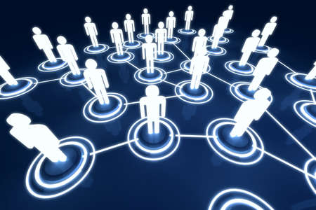 Human 3D model Light Connection Link Organization Networkの写真素材