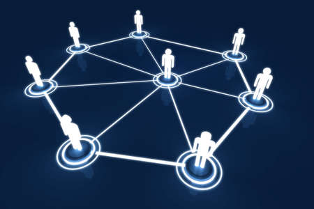 Human 3D model Light Connection Link Organization Networkの写真素材