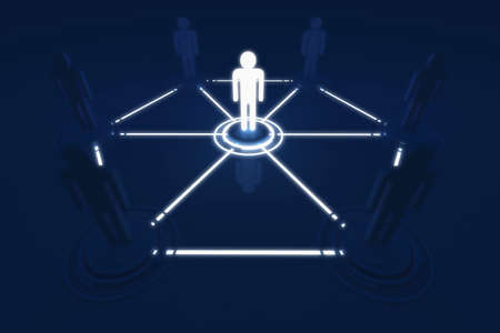 Human 3D model Outstanding Light Connection Link Organizationの写真素材
