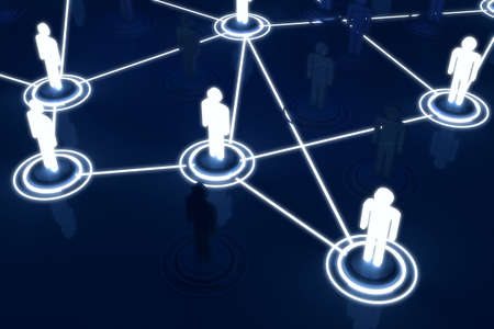 Human 3D model Light Connection Link Organization Networkの写真素材