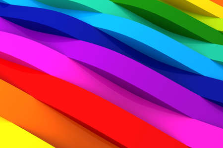 Rainbow curve 3D render abstractの写真素材