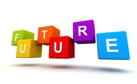 Future Fonts Box random Design with Colorfulの写真素材
