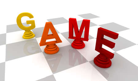Chess Game 3D font red colorの写真素材