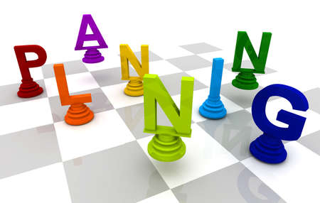 planning Chess 3D font colorfulの写真素材