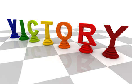 Victory Chess 3D font renderの写真素材