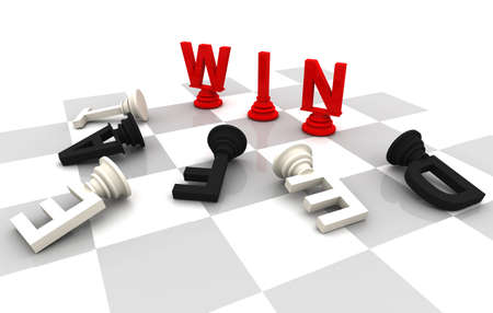 Win Lose Chess Game 3D Font renderの写真素材