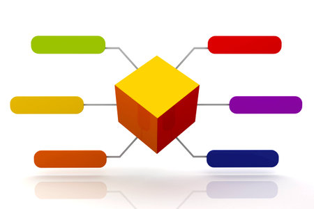 orange Organization Box Expand 3D renderの写真素材