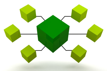 Green Organization Box Expand 3D renderの写真素材
