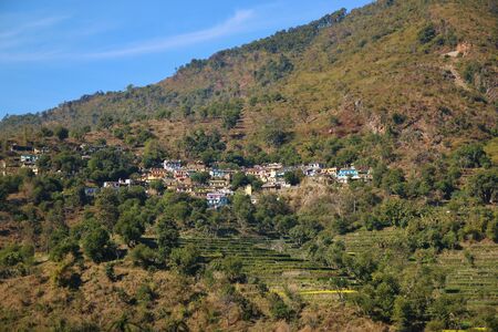 Houses of people in Devprayag, Uttarakhand, India.