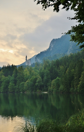 Neuschwanstein Castle in the Bavarian Alps of Germany.の写真素材