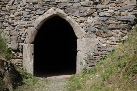Entrance in Ruins of Klenova castle in Czech republicの写真素材