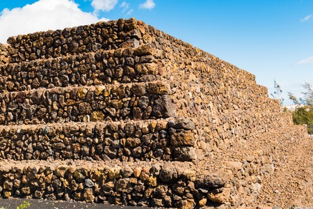 Guimar Pyramids landscape. Remnants of a Guanche ancient civilization, Tenerife, Canary Islandsの写真素材