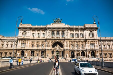 Exterior of Palace of Justice, Supreme Court of Cassation building in Rome, Italyのeditorial素材